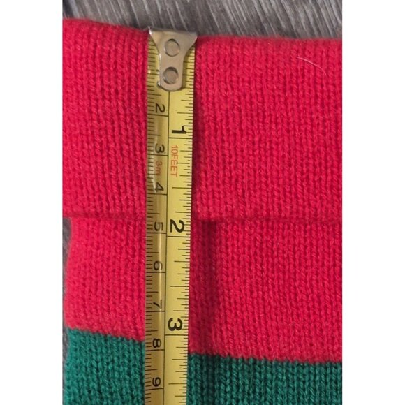 (2) Kurt Adler Christmas Vintage Knit Pom-Pom Stockings 1982 Made In Taiwan, 25” - Picture 4 of 6